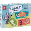 APLI KIDS Spielebox Tiere 18798 Puzzle, Domino, Memory
