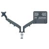 LEITZ Monitorarm ERGO 6538-00-89 grau, inkl. Laptophalter