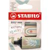 STABILO Boss mini Leuchtmarker 2-5mm 07/03-72 Naturevibes, Etui 3 Stück