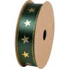 STEWO Geschenkband Satin Spule 2583410747 Stars dunkelgrün 15mm 15x3m