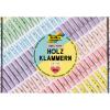 FOLIA Holzklammern pastel 500g 22996 Jumbo Pack, 2.5-5 cm