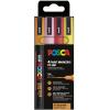 POSCA Marker 0.9-1.3mm PC-3ML 4P SE Warm Sparkling 4 Stück