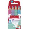 FABER-CASTELL Farbstifte Grippy 110702 4 Farben, pastell