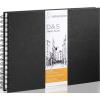 HAHNEMÜHLE Spiralskizzenbuch D&S A5 quer 10628208 schwarz 80 Blatt