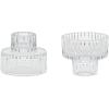 PARTYDECO Glas-Kerzenhalter 6.5x5.5cm SS4 2-in-1 Rand 4 Stück