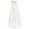 PARTYDECO Haarreif mit Schleier Onesize OP7 gold