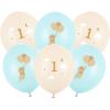 PARTYDECO Ballons 30cm SB14P-363-00 Mäuse mit Zahl, blau 6 Stück