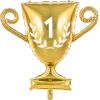 PARTYDECO Folienballon 64x61cm FB110M-019 Pokal gold