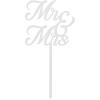 PARTYDECO Caketopper 16.5cm KPT81-008 Mr&Mrs weiss