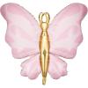 PARTYDECO Folienballon 69x69cm FB248-081 Schmetterling rosa