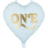 PARTYDECO Folienballon 45cm FB390-001J Herz "One" blau