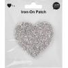 I AM CREATIVE Iron-On Patch 1214.12 Herz mit Strass 3 Stück
