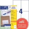 AVERY ZWECKFORM Universal-Etiketten 105x148mm 3483 weiss 400 Stk./100 Blatt
