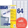 AVERY ZWECKFORM Universal-Etikett. 48.5x16.9mm 3667 weiss 6400 Stk./100 Blatt
