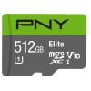 PNY micro-SDXC Elite 512GB PSDU512U1 UHS-I U1/A1(V10)& SD adapter
