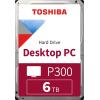 TOSHIBA HDD P300 High Performance 6TB HDWD260UZSVA internal, SATA 3.5 inch BULK