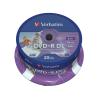 VERBATIM DVD+R Spindle 8.5GB 43667 8x DL Wide print. 25 Pcs