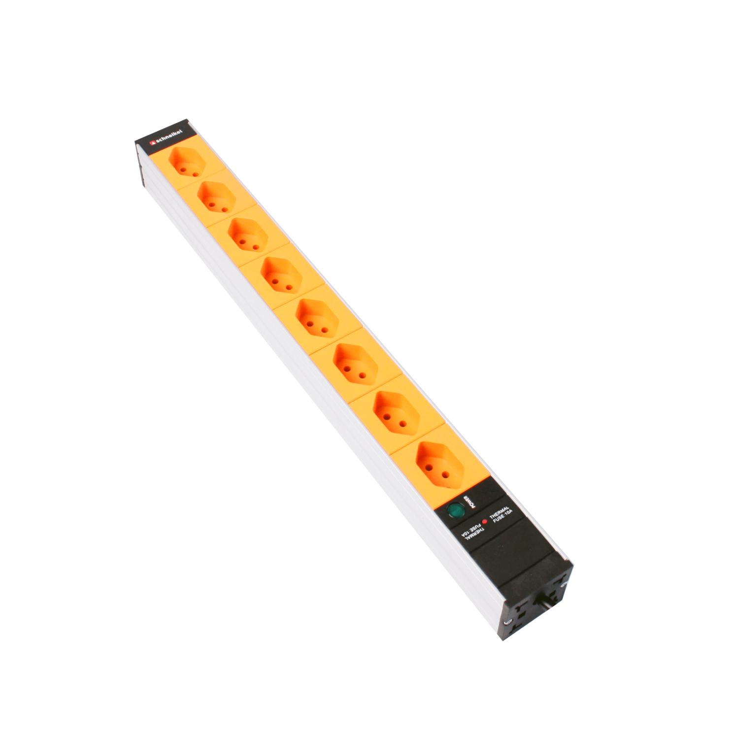 Steckdosenleiste 19" 1HE, 8 x T13 orange, Power Anzeige, Thermal Fuse 10A
