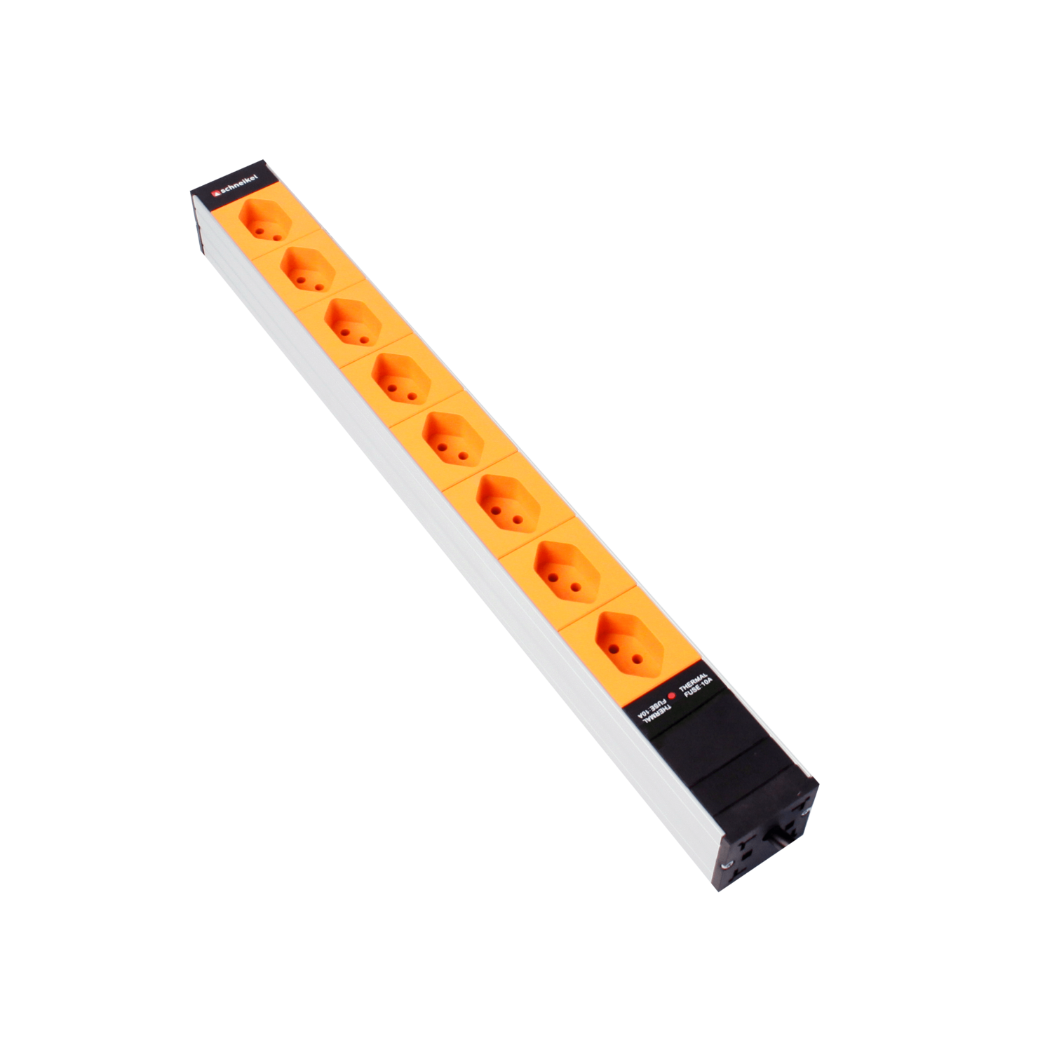 Steckdosenleiste 19" 1HE, 8 x T13 orange, Thermal Fuse 10A