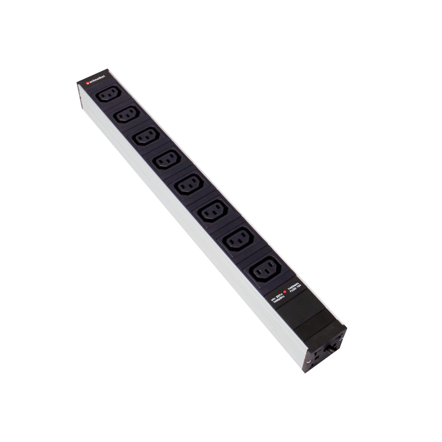 Steckdosenleiste 19" 1HE, 8 x C13 schwarz, Thermal Fuse 10A
