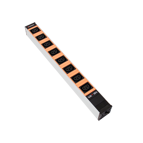 Steckdosenleiste 19" 1HE, 8 x C13 orange, Thermal Fuse 10A