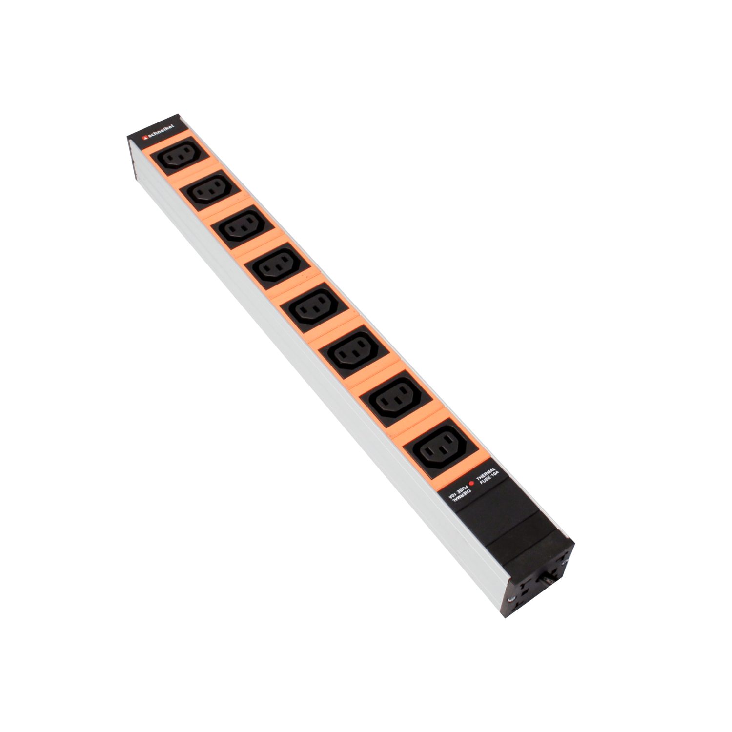 Steckdosenleiste 19" 1HE, 8 x C13 orange, Thermal Fuse 10A