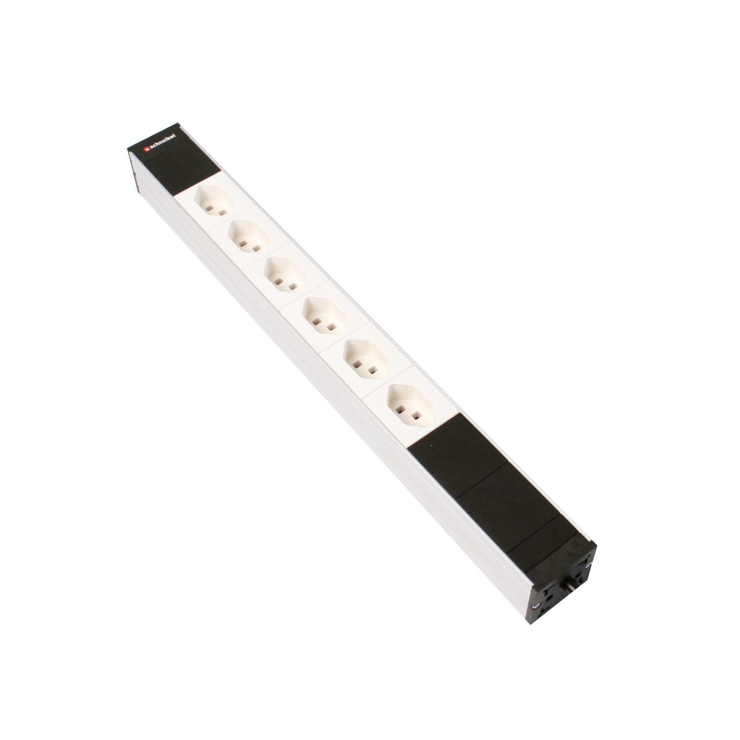 Steckdosenleiste 19" 1HE, 6 x T23 weiss
