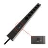 Steckdosenleiste 19" 1HE, 6 x T23 schwarz, USB-Charger A+C