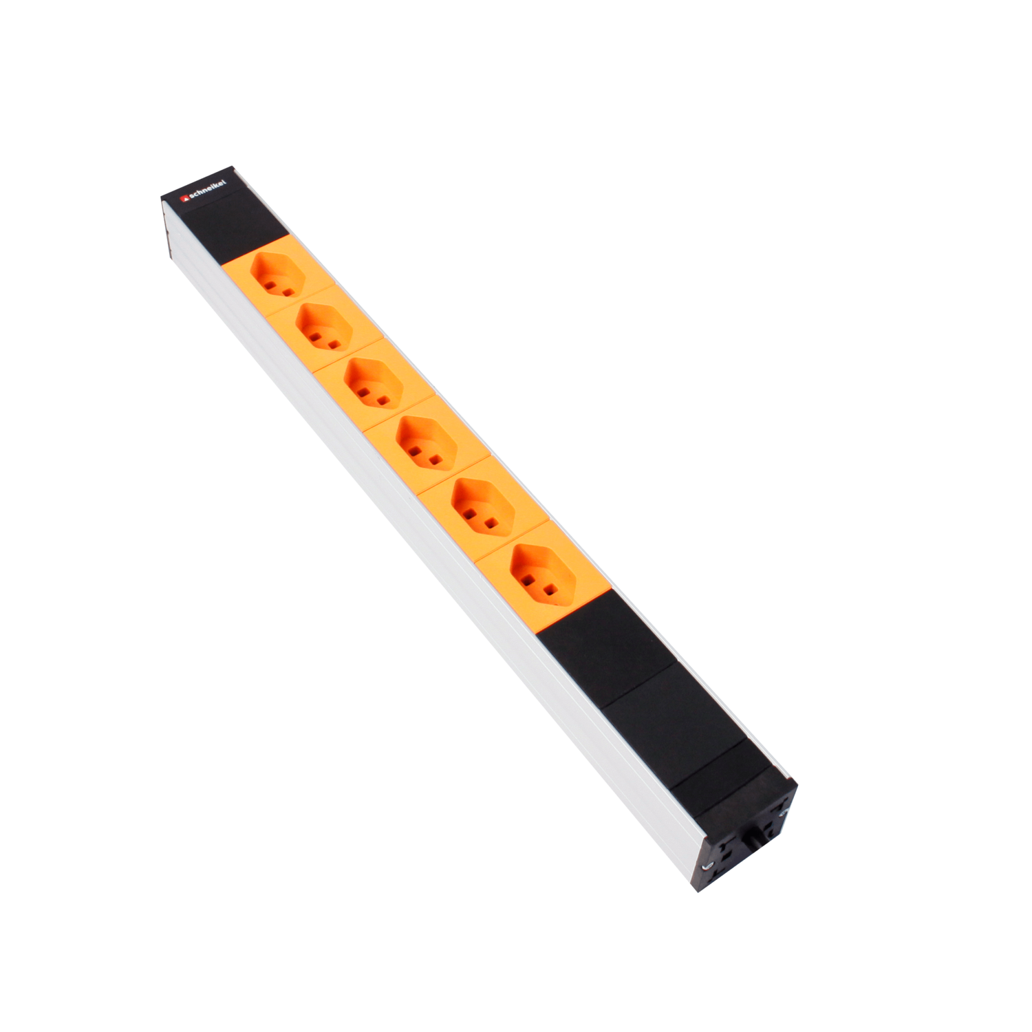Steckdosenleiste 19" 1HE, 6 x T23 orange