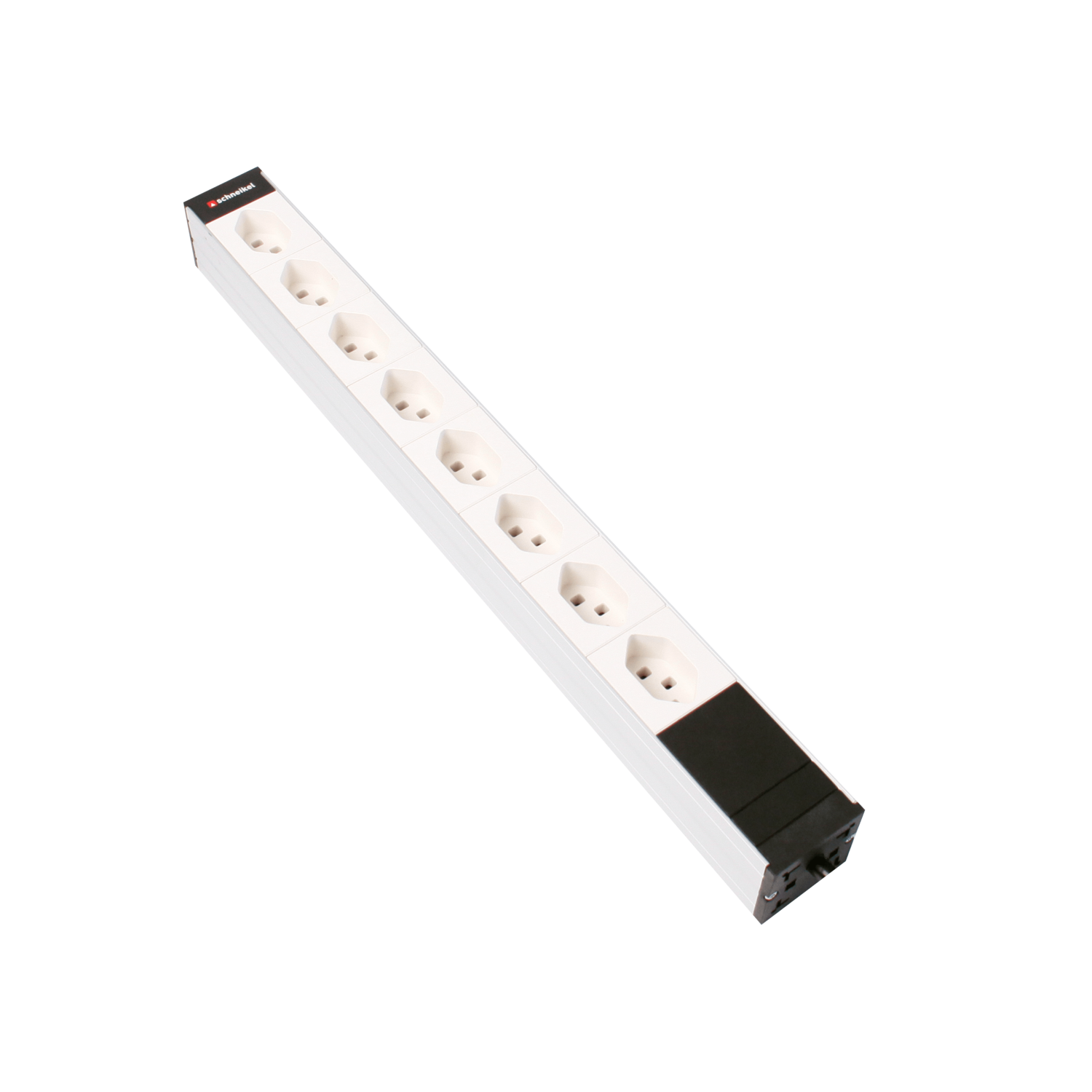 Steckdosenleiste 19" 1HE, 8 x T23 weiss