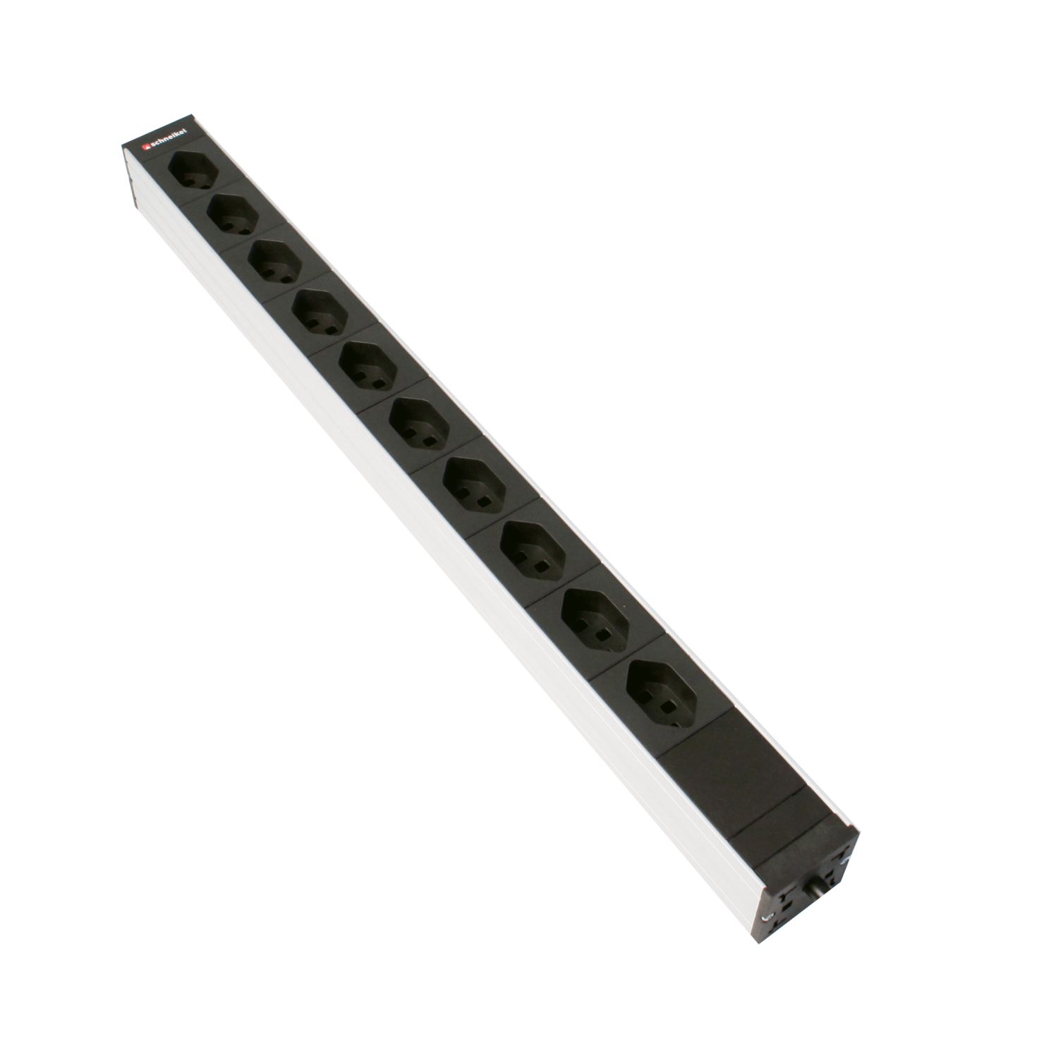 Steckdosenleiste 1HE, 10 x T23 schwarz